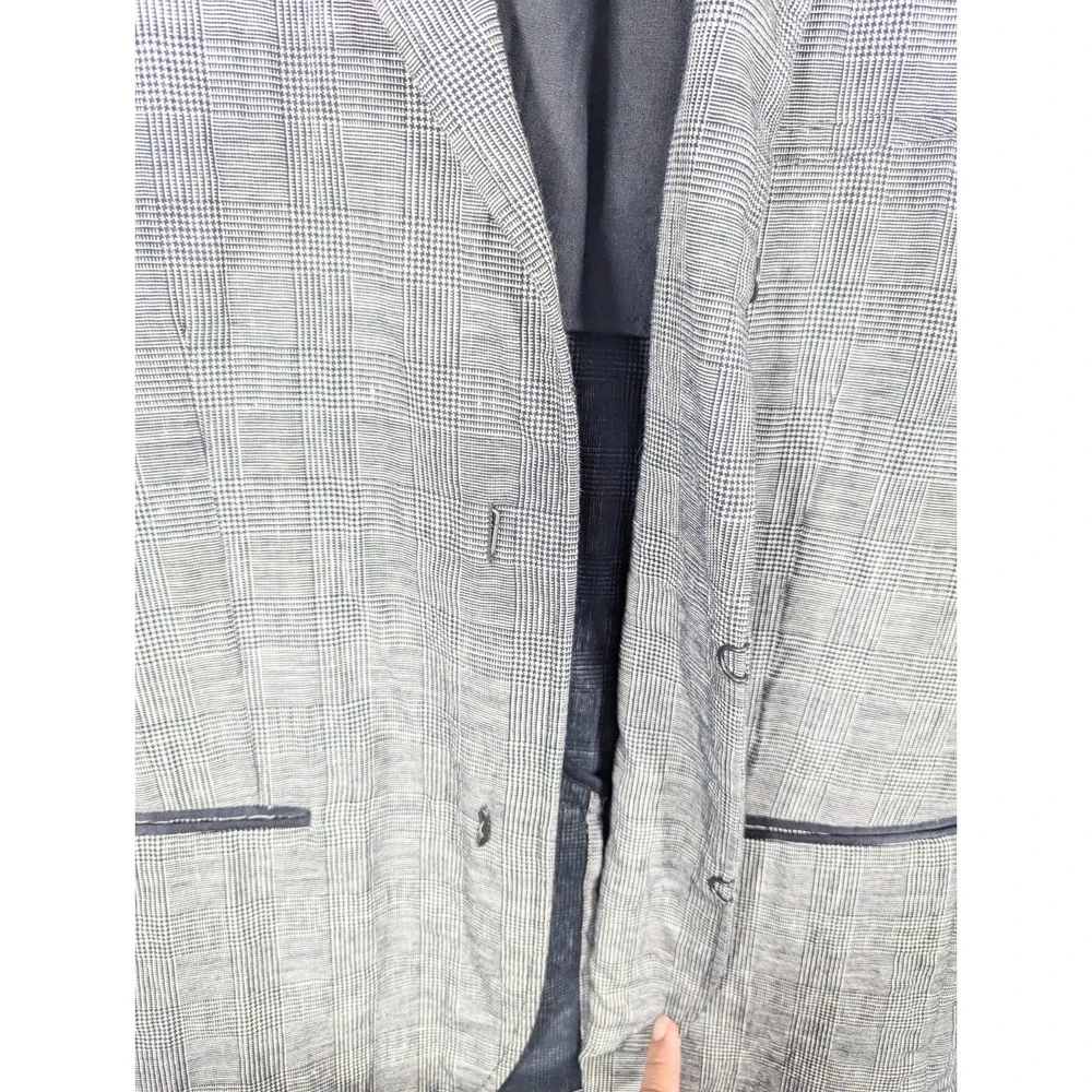 JOHN VARVATOS Jacket 50 Hook‎ Gray plaid Cotton linen
